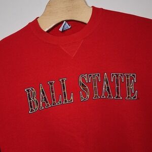 Vtg Russell Ball State University Crewneck Sweatshirt Men's XL USA Spellout READ